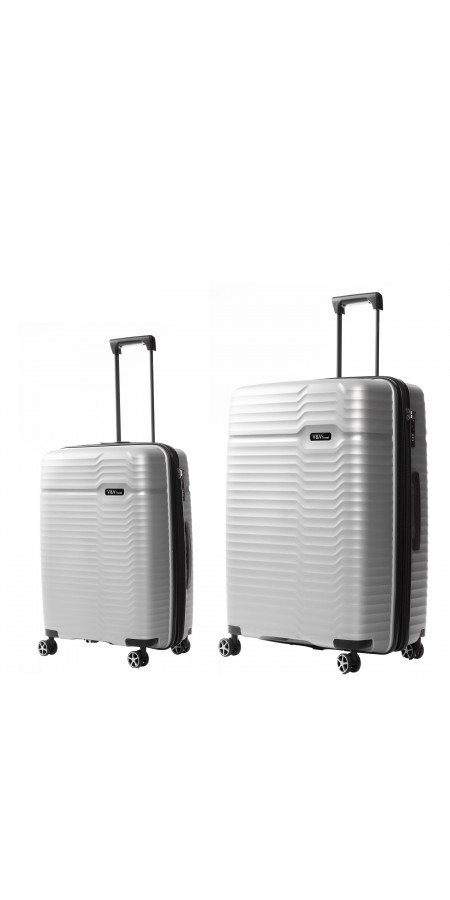 АКЦИЯ! Набор из 2 чемоданов V&V Travel Summer Breeze 8018 Silver